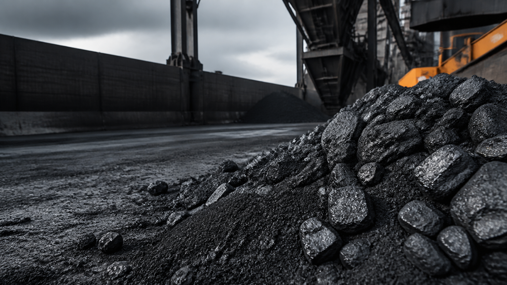 Carbon materials at an industrial processing yard
